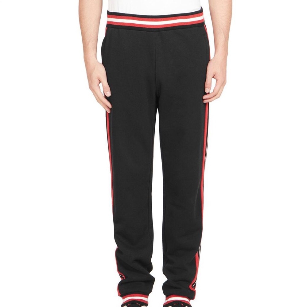 GIVENCHY men’s black stripped sweatpants jogger